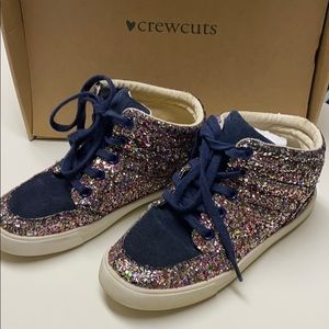 Crewcuts Girls Glitter Suede High Top Shoe